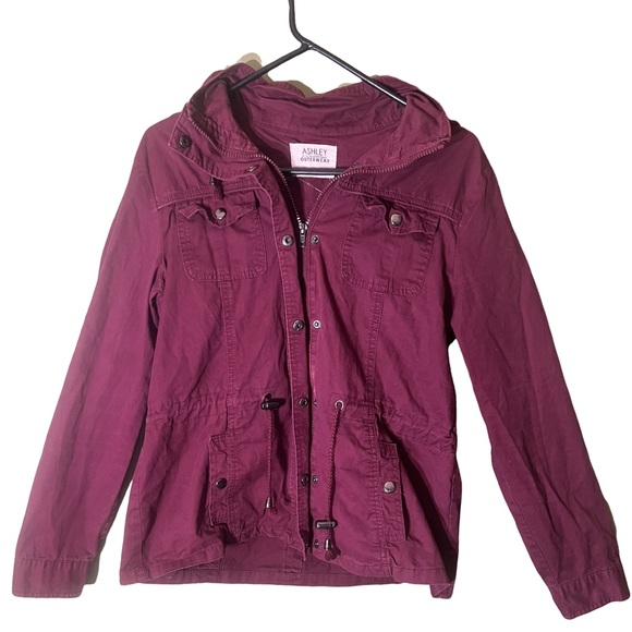 ashley outerwear Jackets & Blazers - Ashley Outerwear Maroon army jacket